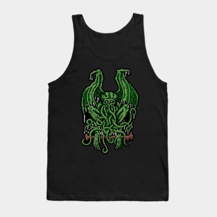 Coloured Cthulhu on Black Tank Top